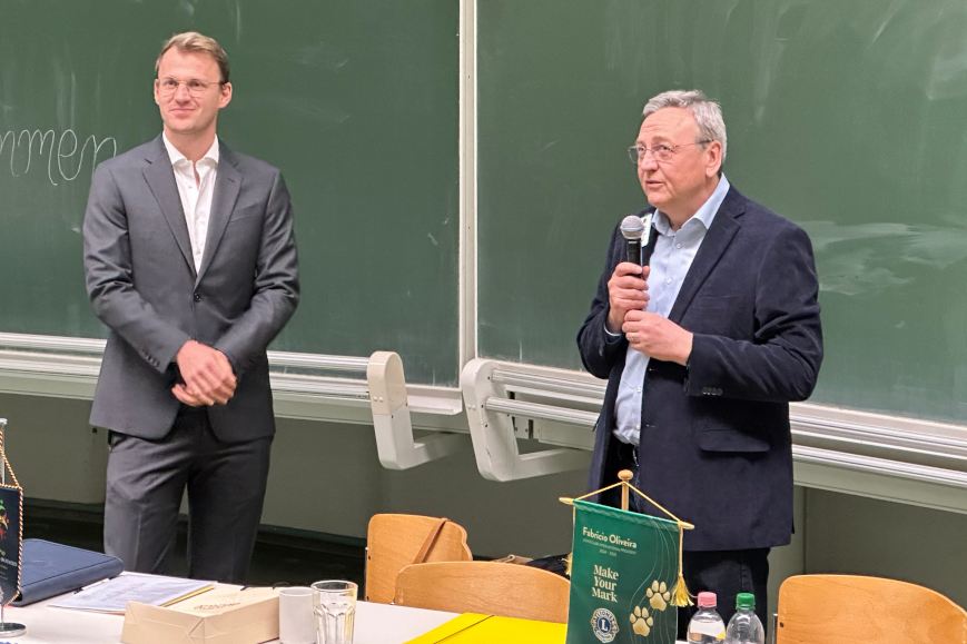PD Dr. Victor Augustin, Leiter der LHB Heidelberg; Hans Heger als Testimonial