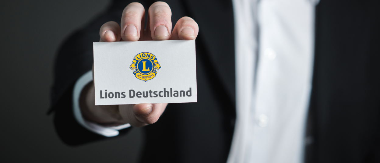 Visitenkarte mit Lions Deutschland Logo
