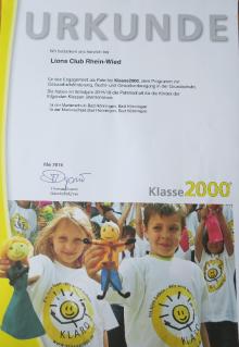Lions Club Rhein-Wied übernimmt Patenschaft für Kinder der Klassen 1a und 1b in Bad Hönningen